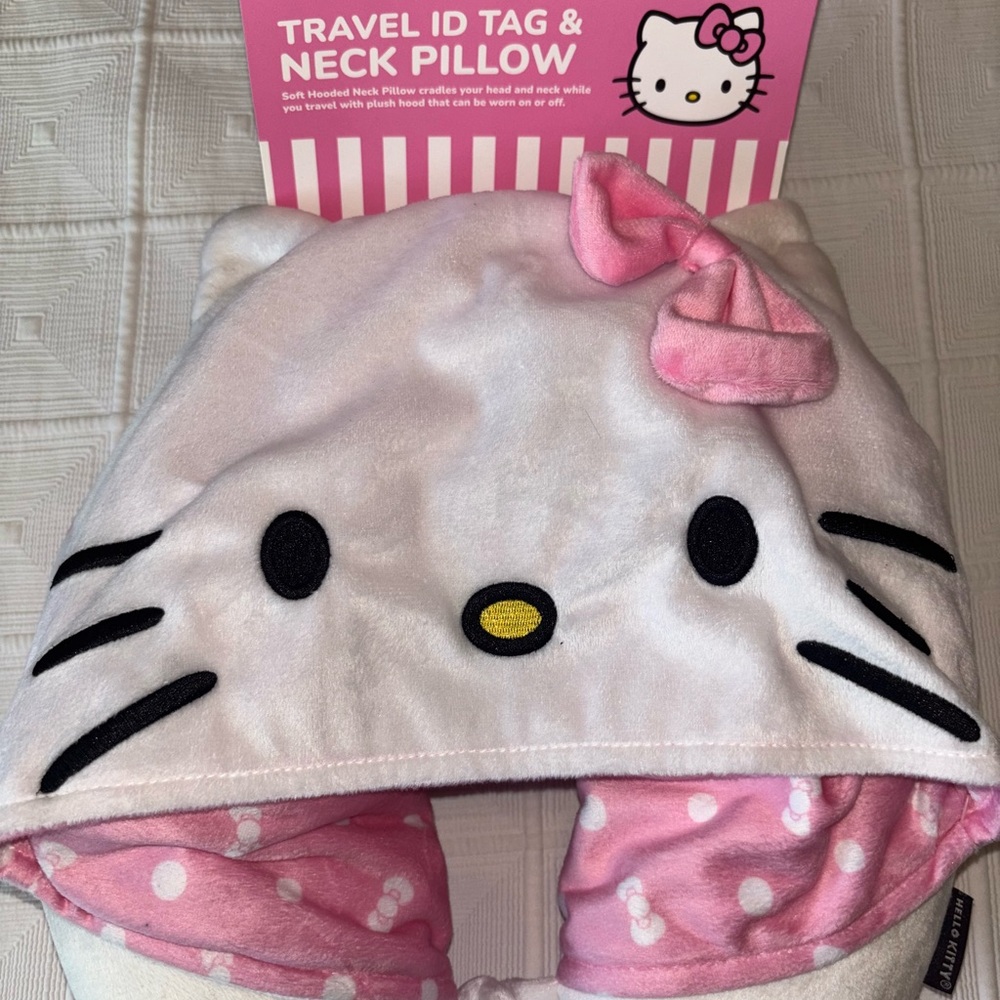 Hello Kitty travel ID tag and pillow